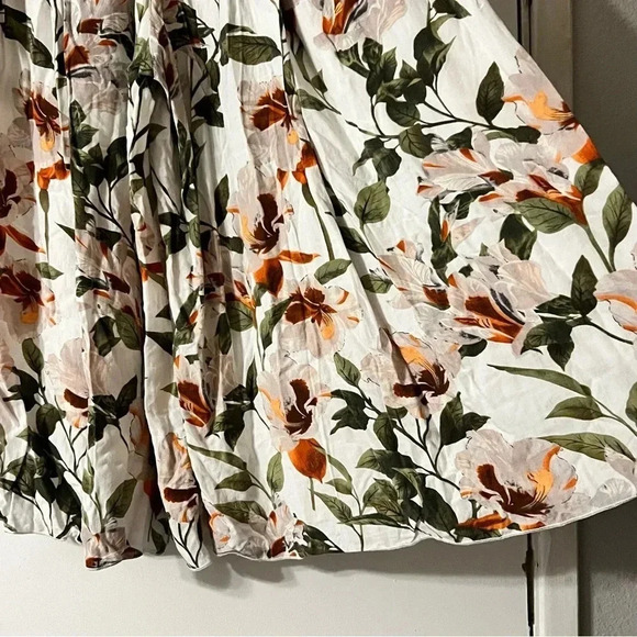 Coco Cabana Cabaña Floral Wide Leg Palazzo Cropped Pants Pull On Vacation Resort - Picture 7 of 10